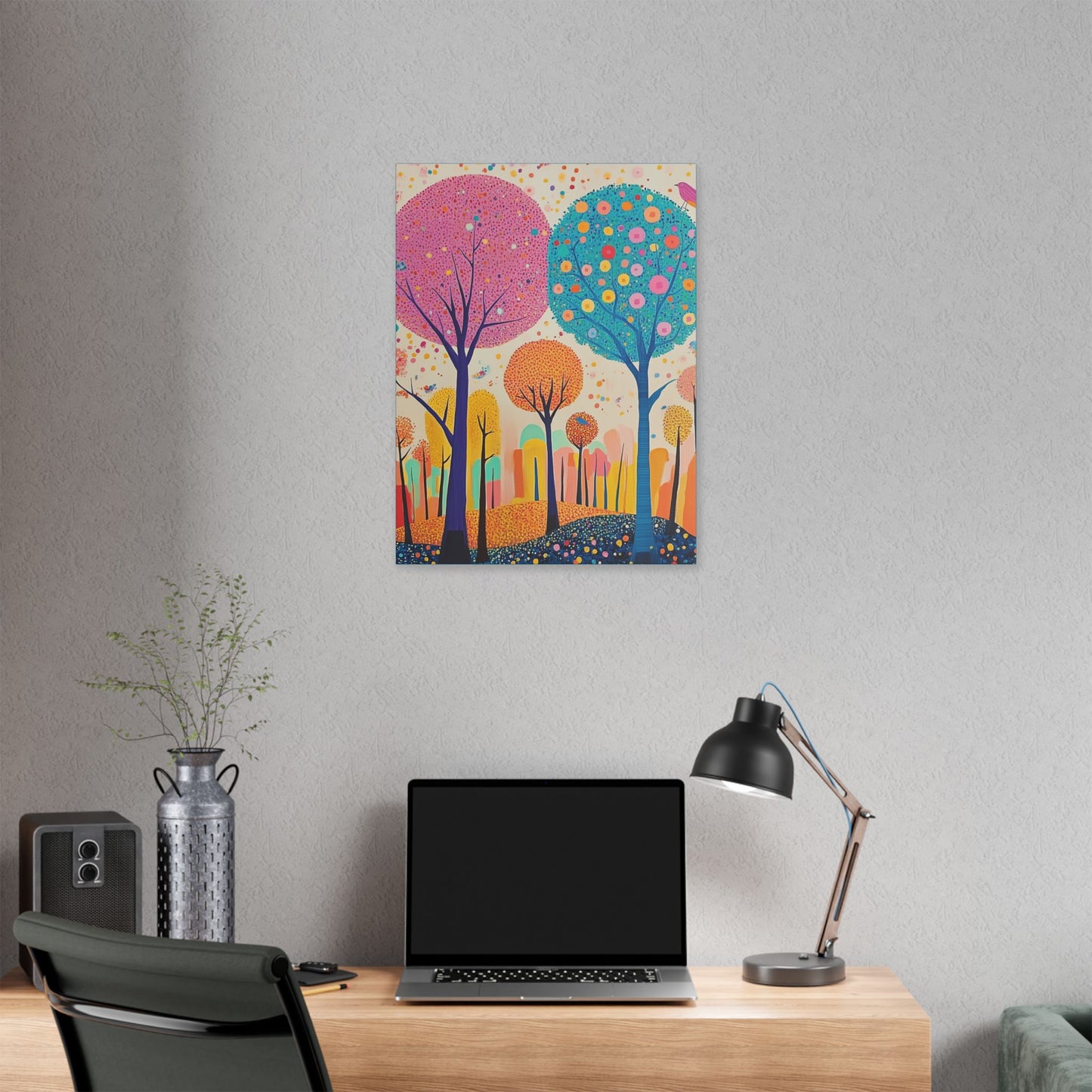 Happy Polka Dot Trees - Delight in Nature Series - Fine Art Print on Canvas