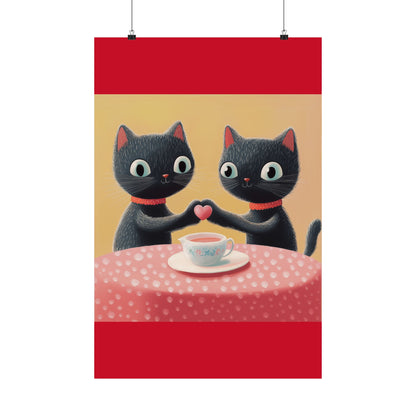 Cat Café - Loving Life - Matte Vertical Posters - Perfect Wall Art for Cat Lovers