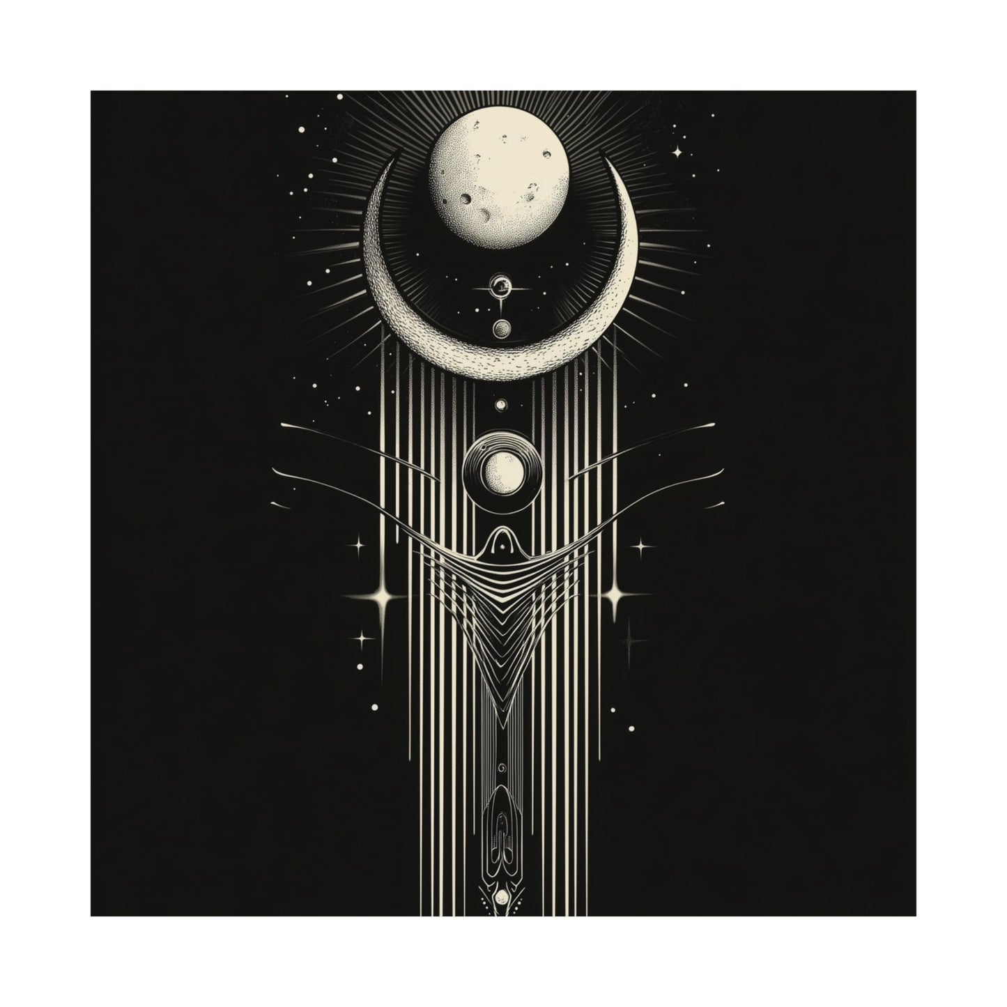 Guided by the Moon - Fine Art Print - Cosmic Poster - Celestial Wall Art - Astronomy Lovers - Space - Ethereal