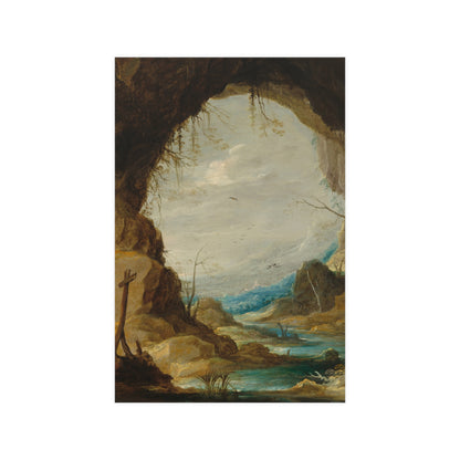 Vista from a Grotto - Romantic Cave Landscape Fine Art Poster