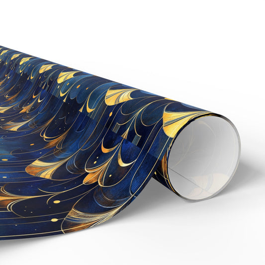 Art Deco Style - Navy & Gold - Art Print Wrapping Papers