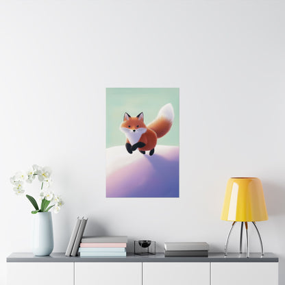 Playful Fox  - Whimsical Animals Wall Art - Cute Animal Posters -  Love Foxes - Vertical Poster