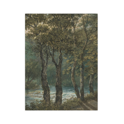 Sunlight Through Trees River Sihl - Forest Landscape Fine Art Poster