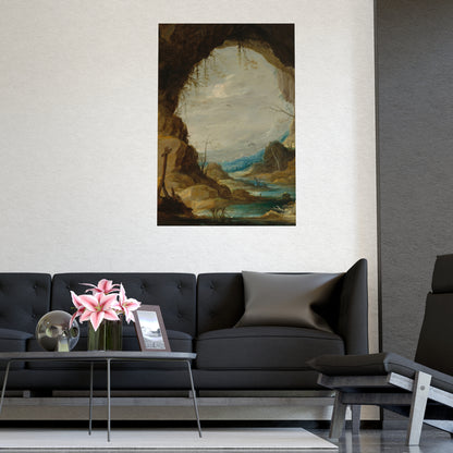 Vista from a Grotto - Romantic Cave Landscape Fine Art Poster