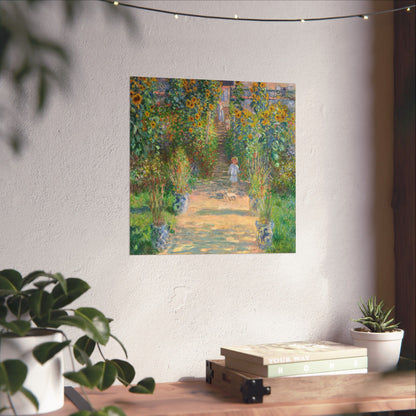 Monet - Garden at Vétheuil Sunflower Fine Art Print