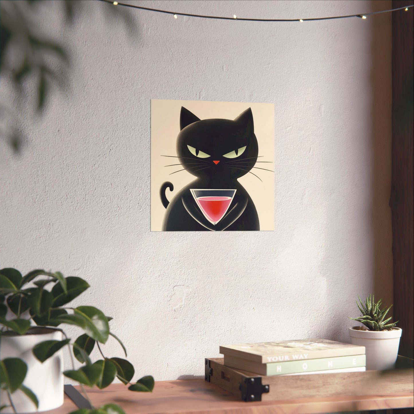 Yes, I'm Judging You - Cat Café Series - Black Cat Poster - Stylish Wall Art for Cat Lovers