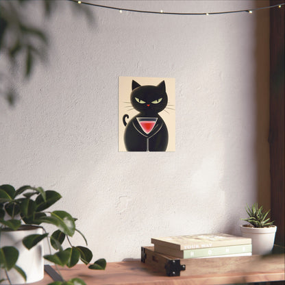 Yes, I'm Judging You - Cat Café Series - Black Cat Poster - Stylish Wall Art for Cat Lovers
