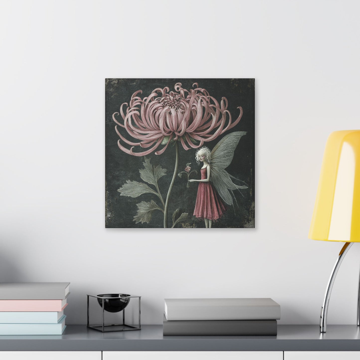 Only Chrysanthemum Will Do - Fairies & Flowers Wall Art Collection on Canvas