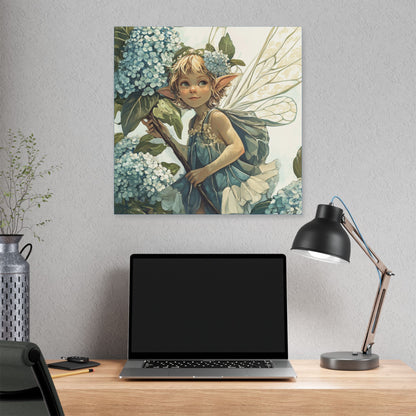 Blue Hydrangea - Flowers & Fairies Collection - Fine Art Print on Canvas