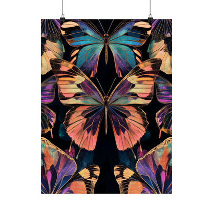 Vibrant Boho Butterflies Fine Art Pint - Matte Poster - Colorful Wall Art for Nature Lovers