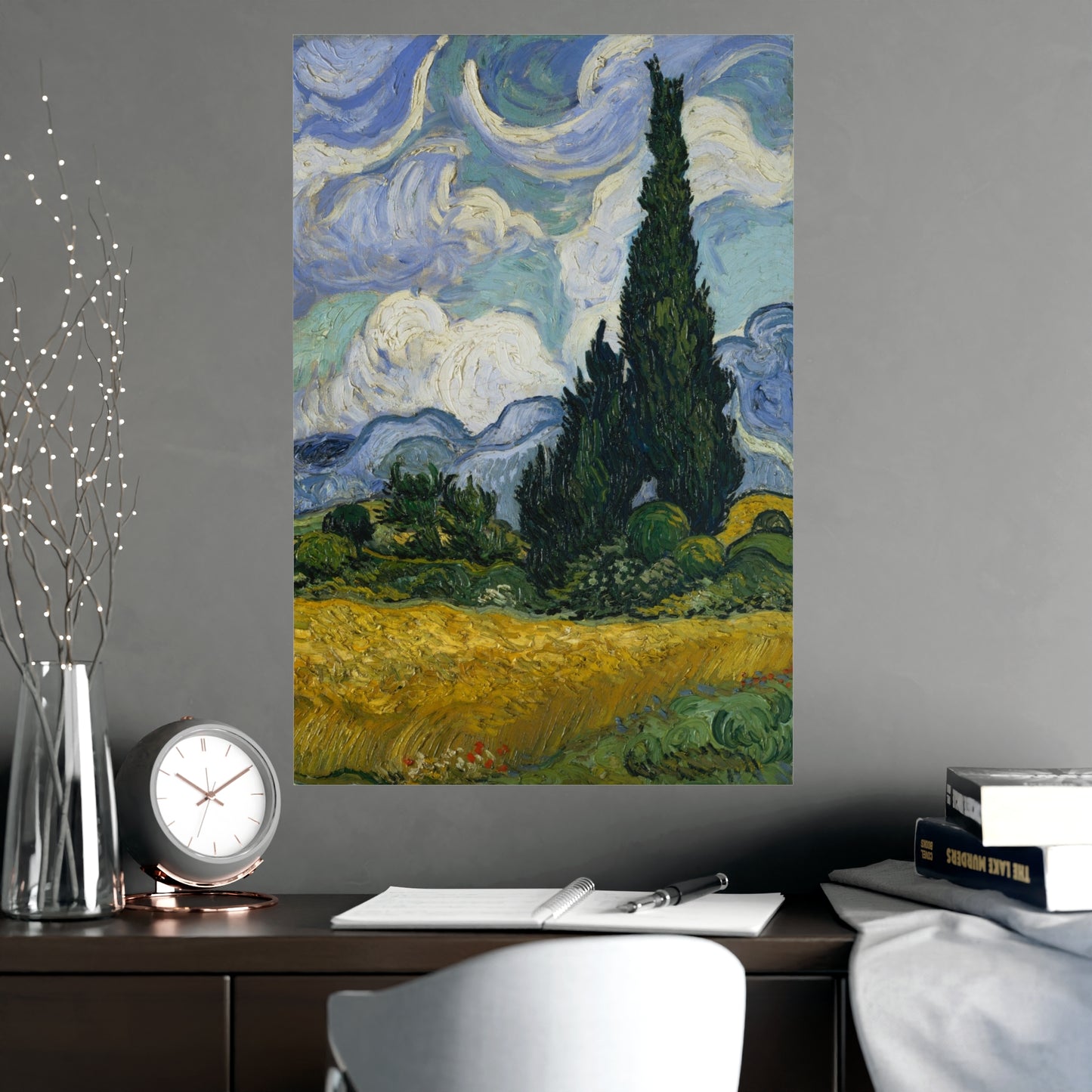 Van Gogh - Wheat Field with Cypresses - Museum Collection - Fine Art Poster