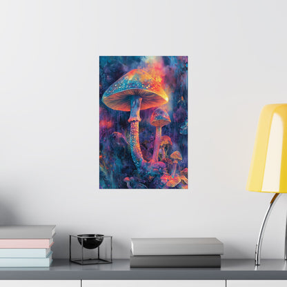 Trippy Mushrooms Poster - Psychedelic Wall Art - Vibrant Fine Art Print - Bedroom Posters - Home Décor