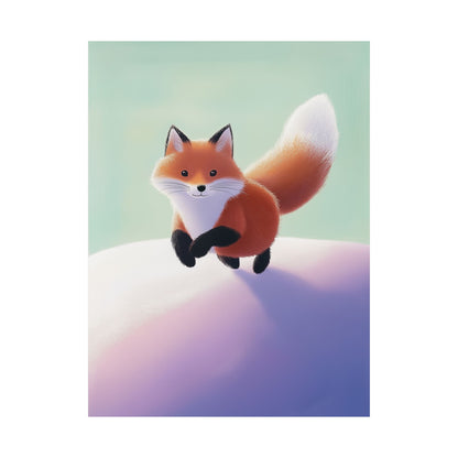 Playful Fox  - Whimsical Animals Wall Art - Cute Animal Posters -  Love Foxes - Vertical Poster