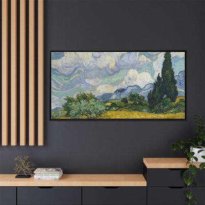 Van Gogh - Wheat Field with Cypresses - Museum Collection - Framed Canvas Print