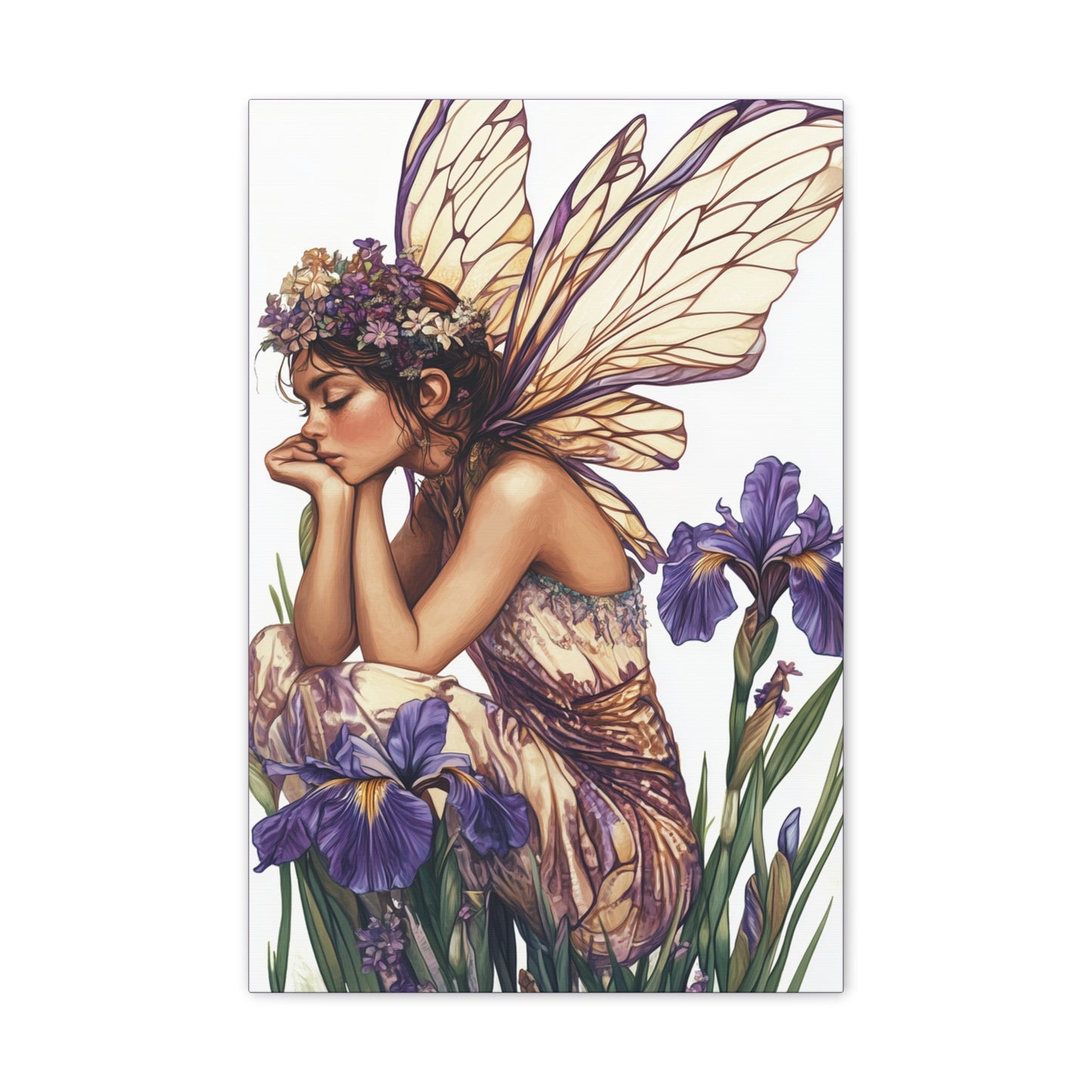 Iris You Were Here - Flowers & Fairies Collection - Fine Art Print on Canvas