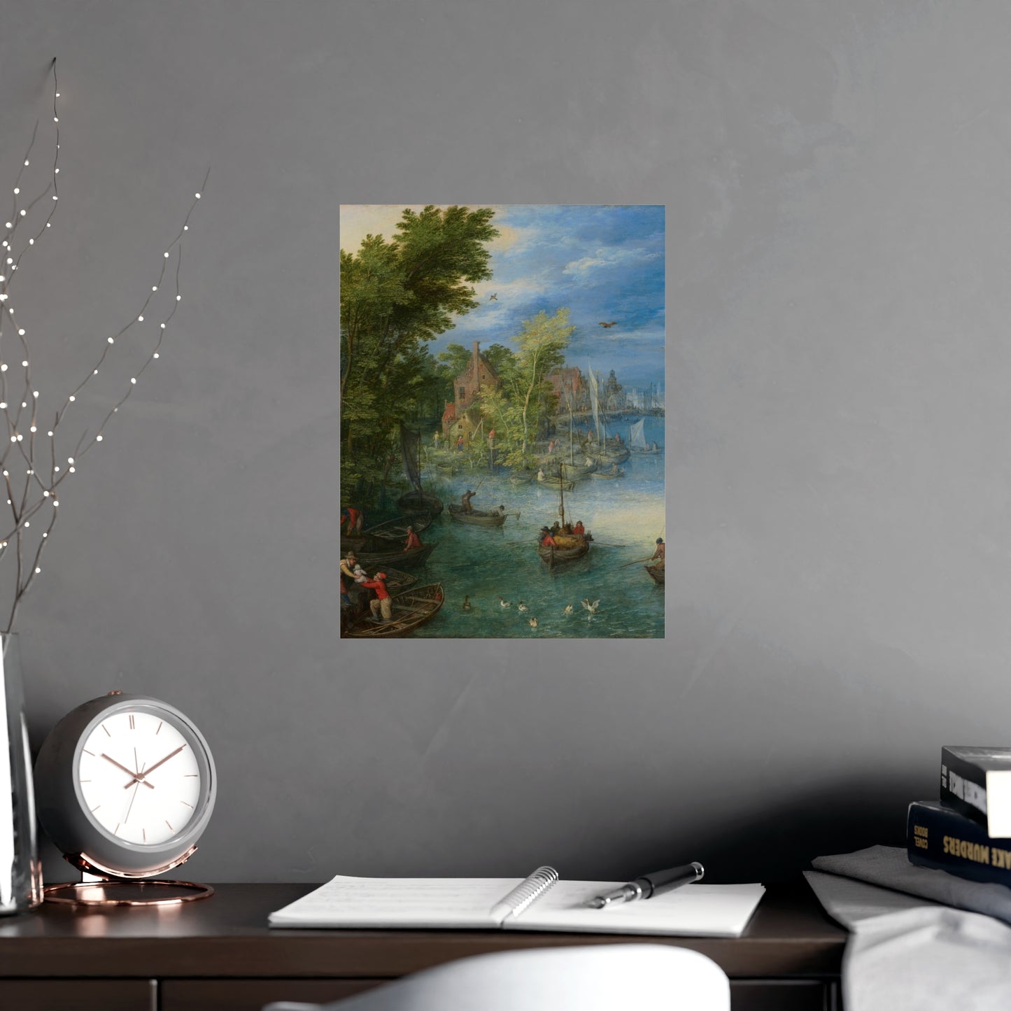 River Landscape Scene - Dutch Golden Age - Vintage Fine Art Print