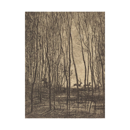 Deer Running Through Woods Nature Fine Art Print
