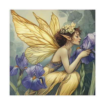 Iris You Were Here - Flowers & Fairies Collection - Fine Art Print on Canvas