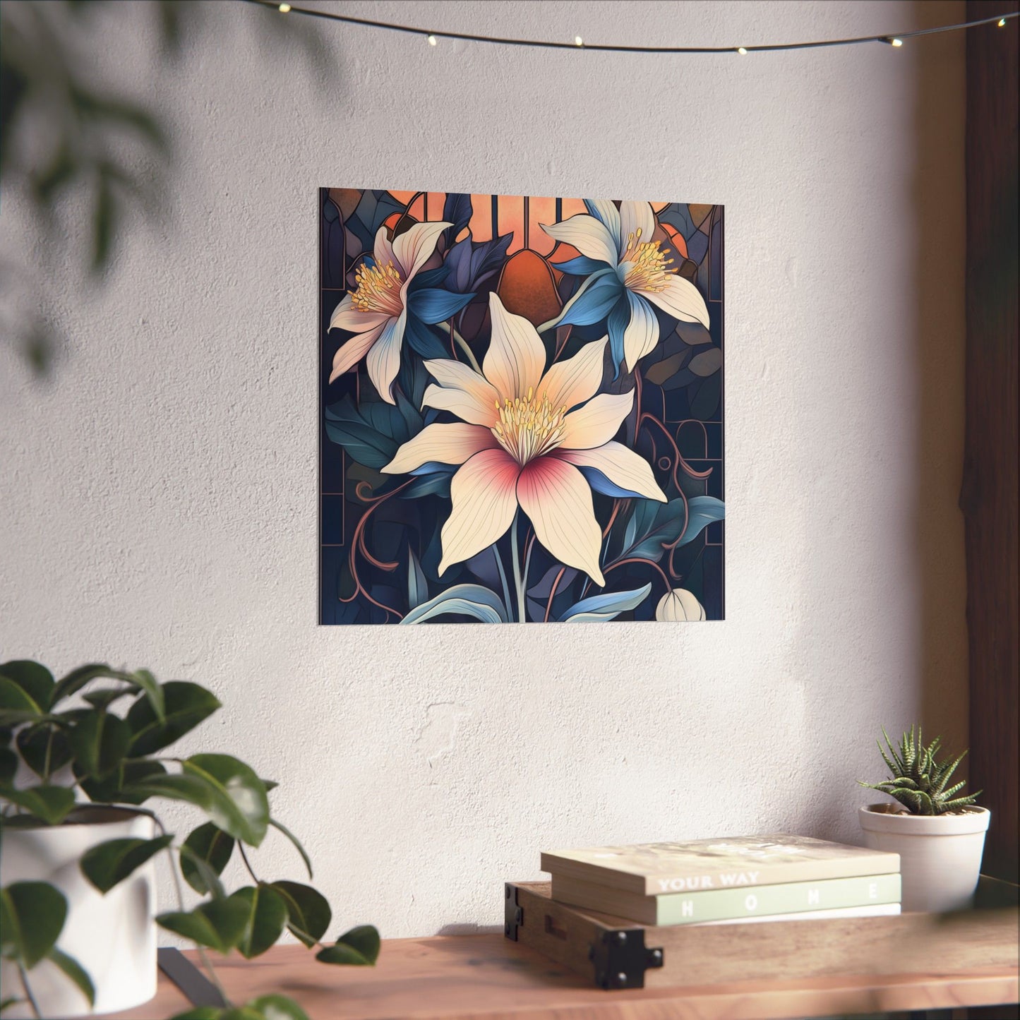Sunlit Blossoms Fine Art Print - Floral Matte Vertical Posters - Elegant Home Décor
