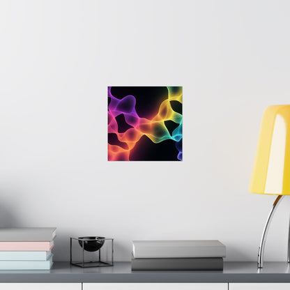 Vibrant Spectrum Abstract Poster - Colorful Wavelengths Energetic Art Print - Black Light Art - Spectrum of Light Wall Art