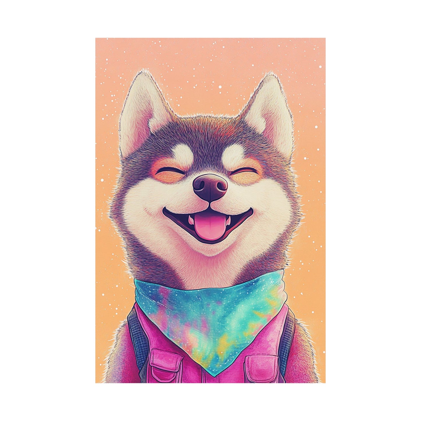 Shiba Inu So Happy - Matte Vertical Poster - Brighten Your Space with Joy - Love Dogs - Wall Art