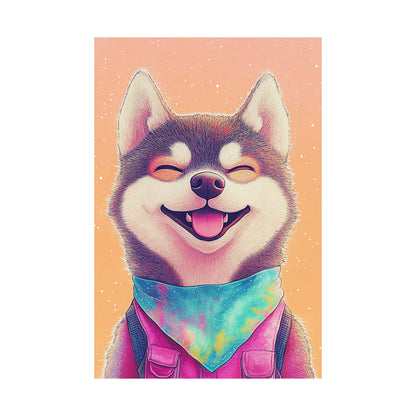 Shiba Inu So Happy - Matte Vertical Poster - Brighten Your Space with Joy - Love Dogs - Wall Art