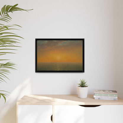 John Frederick Kensett : Sunset on the Sea (1872) - Museum Collection - Framed Canvas Print