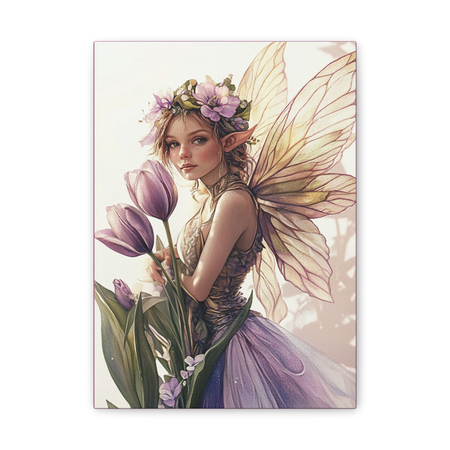 Tuesdays are for Tulips - Flowers & Fairies Collection - Fine Art Print on Canvas