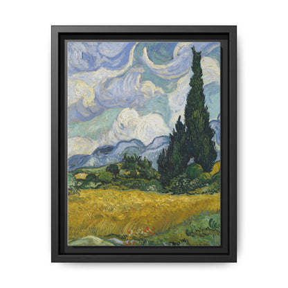 Van Gogh - Wheat Field with Cypresses - Museum Collection - Framed Canvas Print