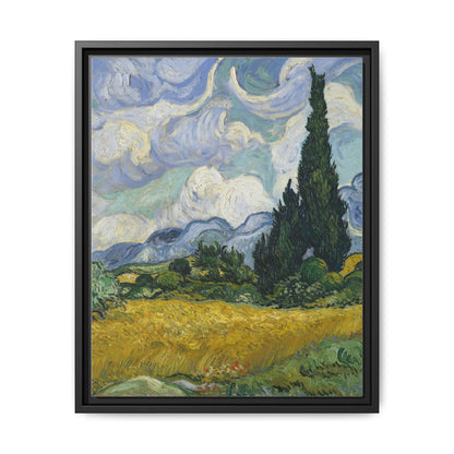 Van Gogh - Wheat Field with Cypresses - Museum Collection - Framed Canvas Print