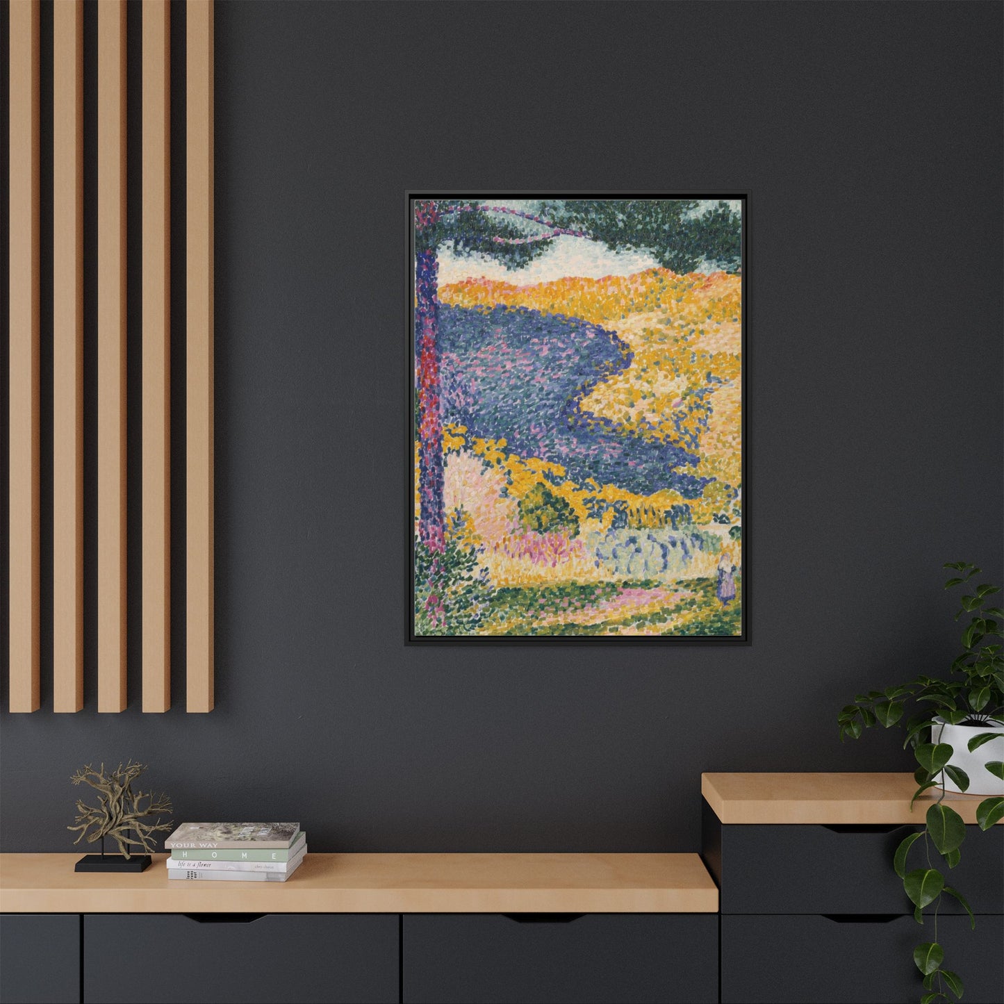 Valley with Fir Shade on the Mountain - Museum Collection - Framed Canvas Print