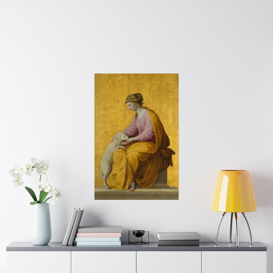 Virtues Art - Meekness - Fine Art Print - Elegant - Vertical Poster - Vintage Art Print
