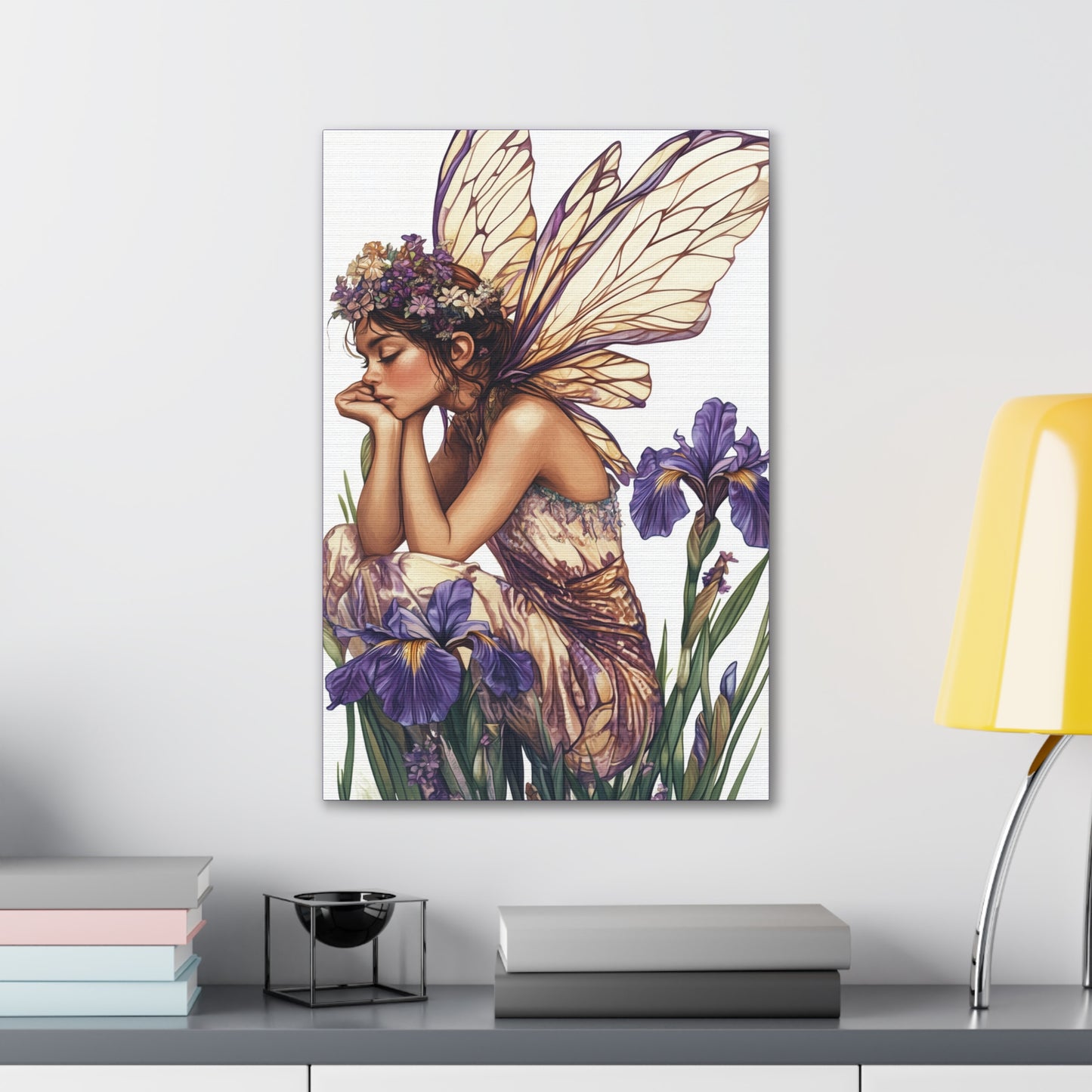 Iris You Were Here - Flowers & Fairies Collection - Fine Art Print on Canvas
