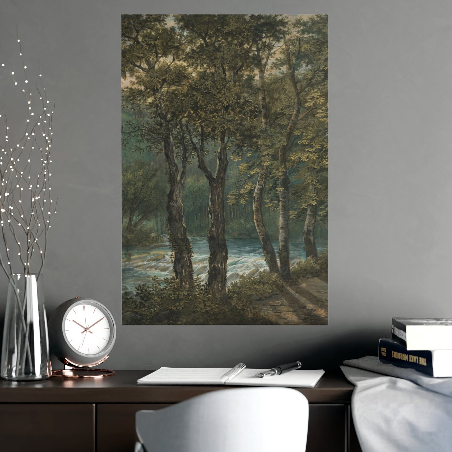 Sunlight Through Trees River Sihl - Forest Landscape Fine Art Poster