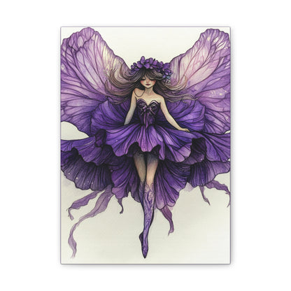 A Violet Affair - Fairies & Flowers Collection - Wall Art - on Canvas