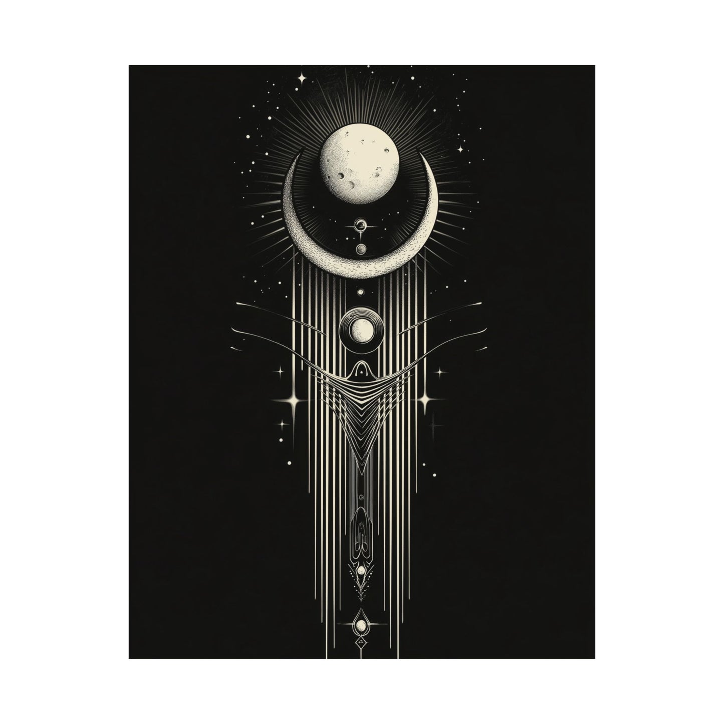 Guided by the Moon - Fine Art Print - Cosmic Poster - Celestial Wall Art - Astronomy Lovers - Space - Ethereal
