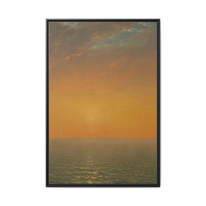 John Frederick Kensett : Sunset on the Sea (1872) - Museum Collection - Framed Canvas Print