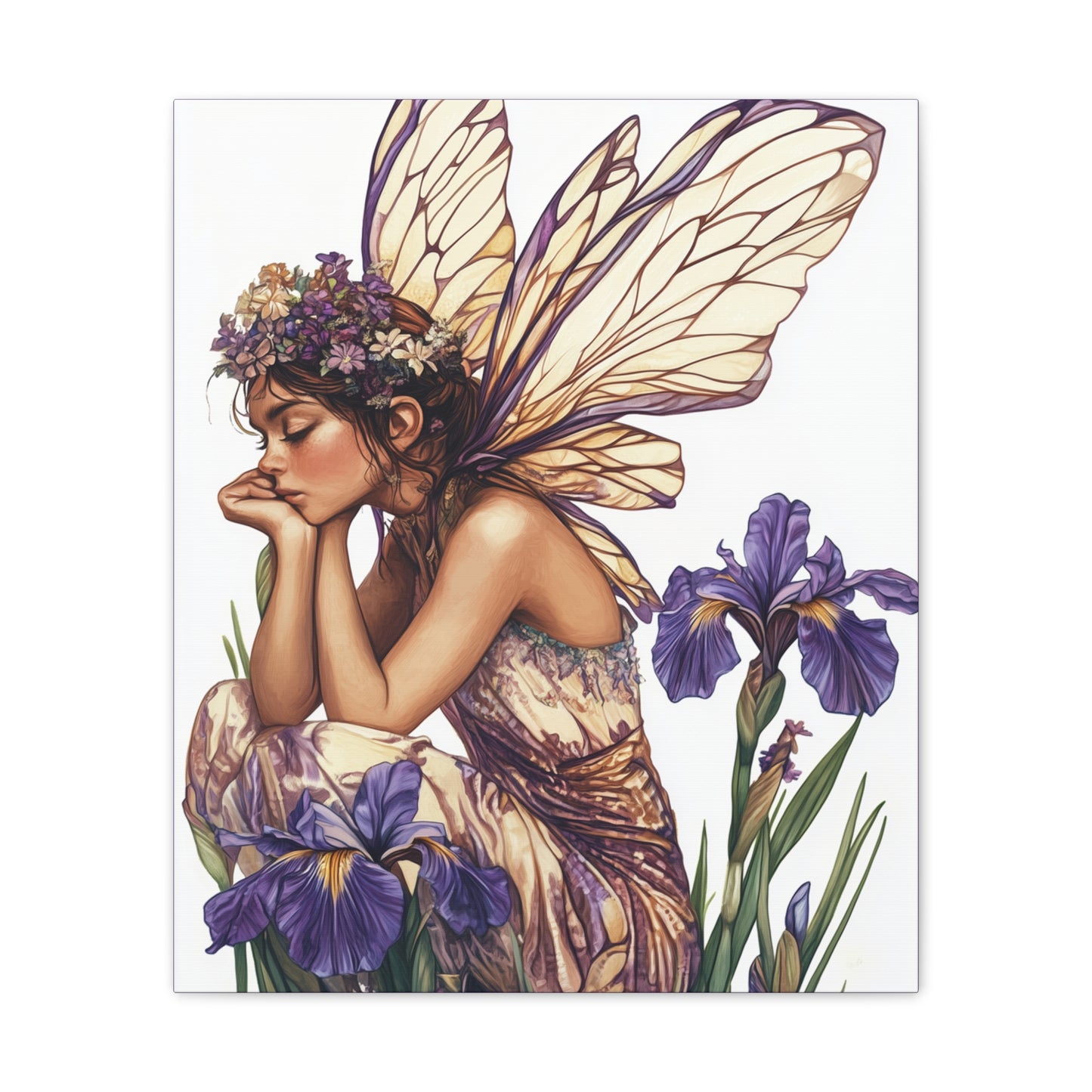 Iris You Were Here - Flowers & Fairies Collection - Fine Art Print on Canvas