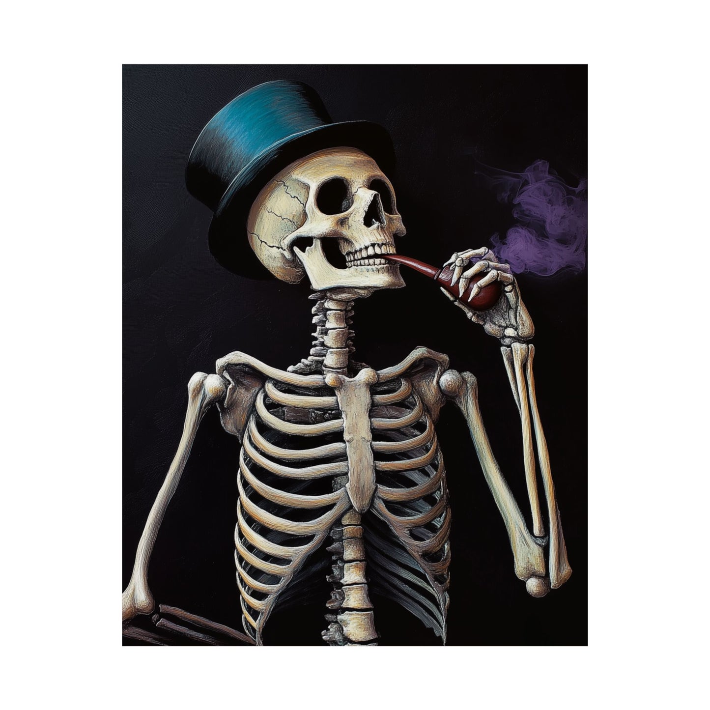 Dapper Skeleton Portrait Poster - Gothic Posters - Vertical Poster - Perfect for Halloween Party Décor