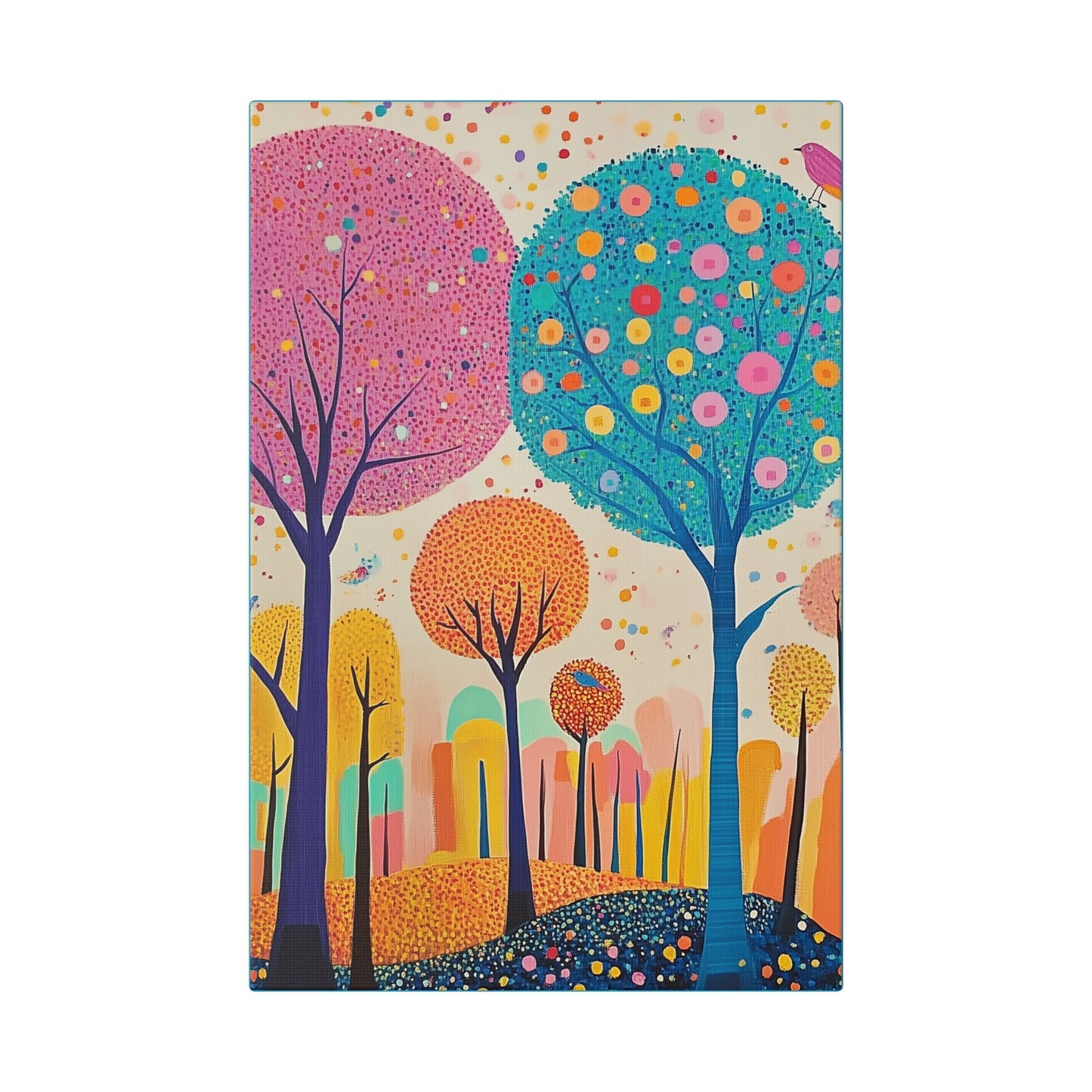 Happy Polka Dot Trees - Delight in Nature Series - Fine Art Print on Canvas
