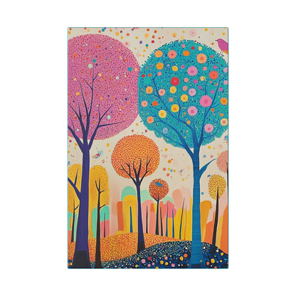 Happy Polka Dot Trees - Delight in Nature Series - Fine Art Print on Canvas