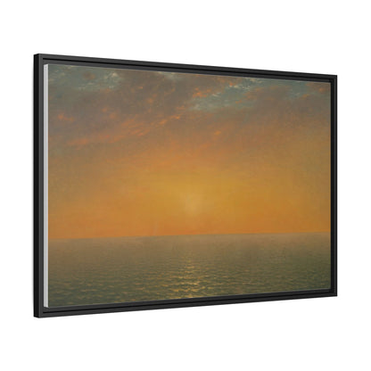 John Frederick Kensett : Sunset on the Sea (1872) - Museum Collection - Framed Canvas Print
