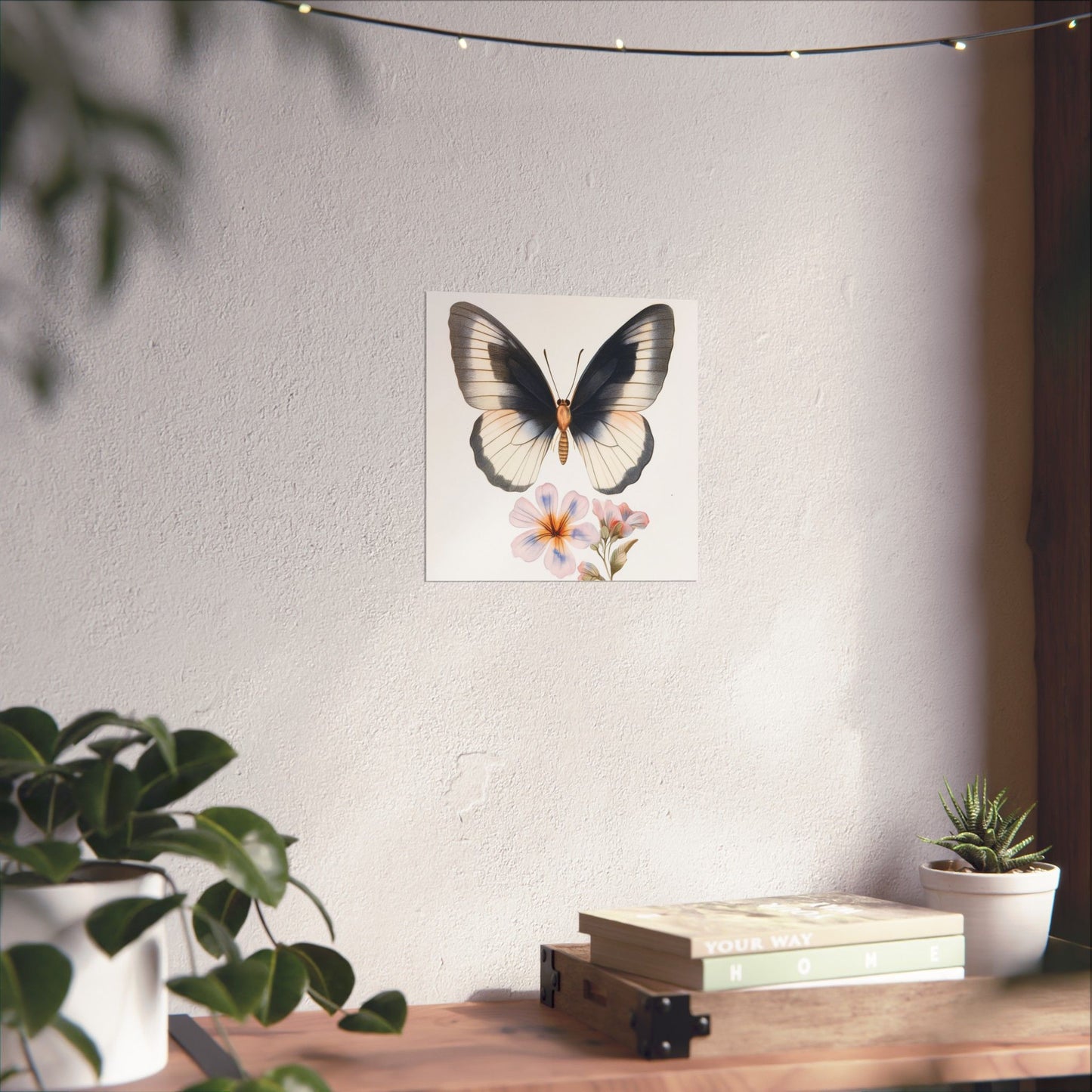 Vintage Butterfly Botanical Print - Matte Vertical Poster - Elegant Wall Art for Nature Lovers