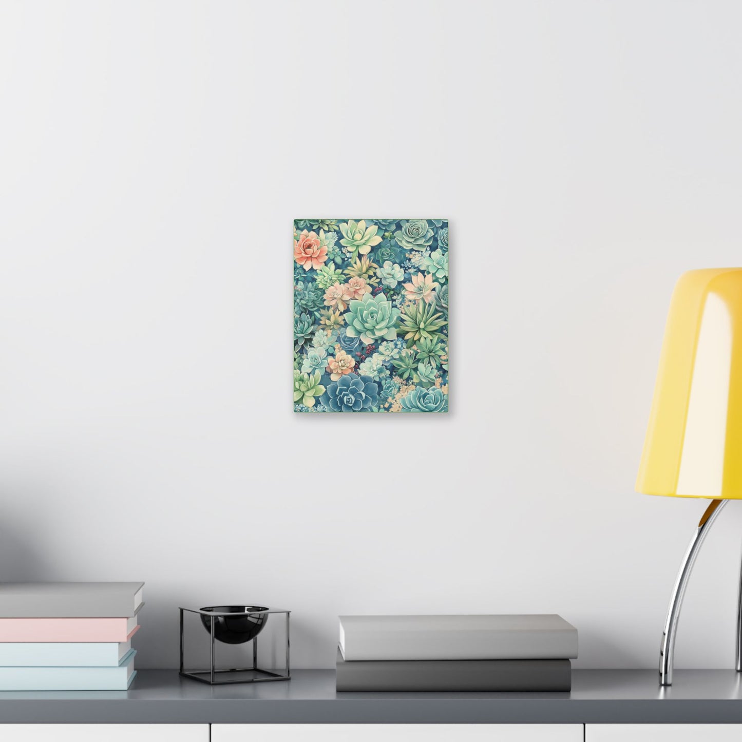 Succulents in Pastel - Secret Garden Collection - Fine Art Print on Canvas