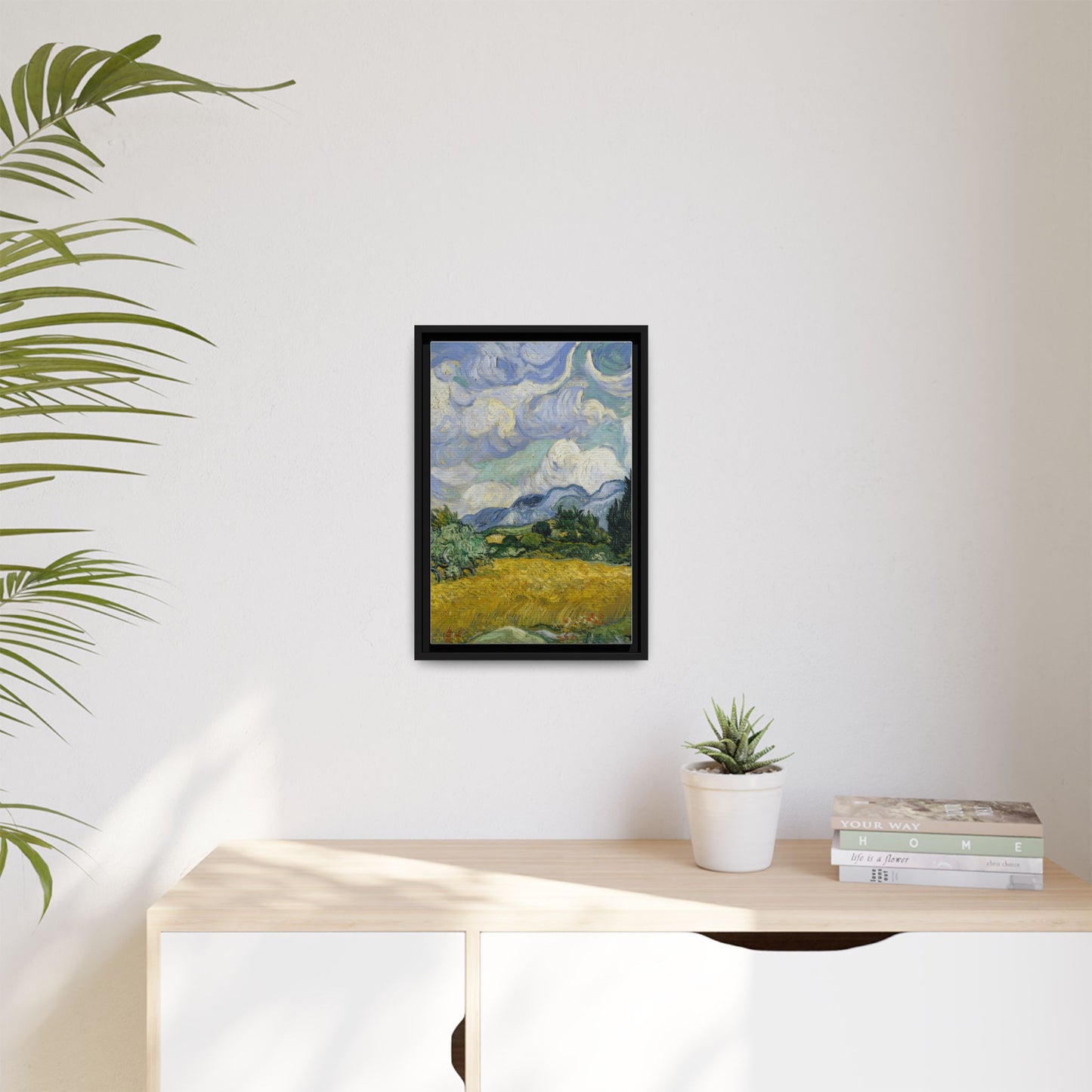 Van Gogh - Wheat Field with Cypresses - Museum Collection - Framed Canvas Print