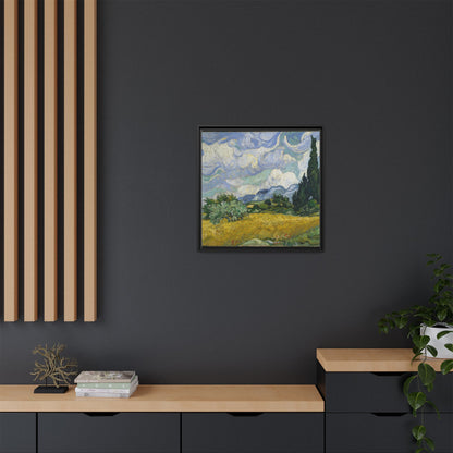 Van Gogh - Wheat Field with Cypresses - Museum Collection - Framed Canvas Print