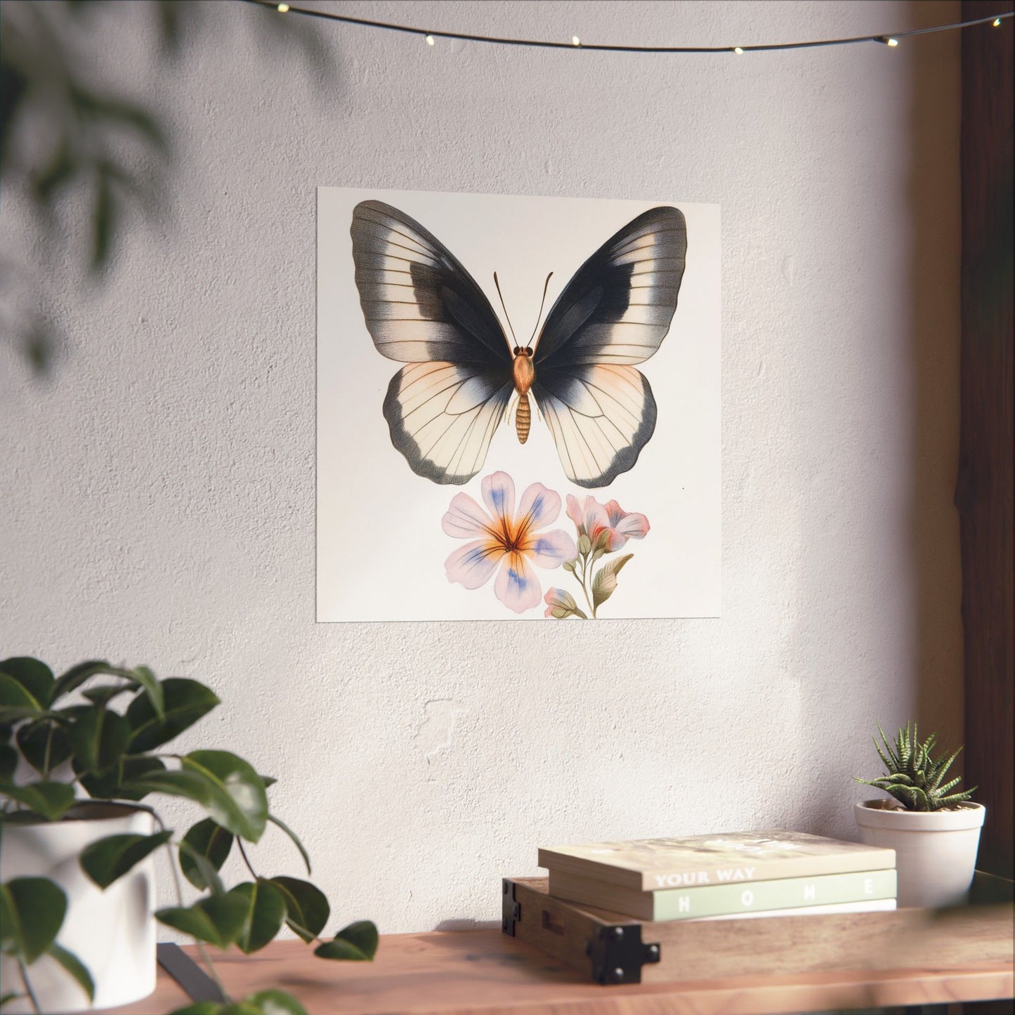 Vintage Butterfly Botanical Print - Matte Vertical Poster - Elegant Wall Art for Nature Lovers