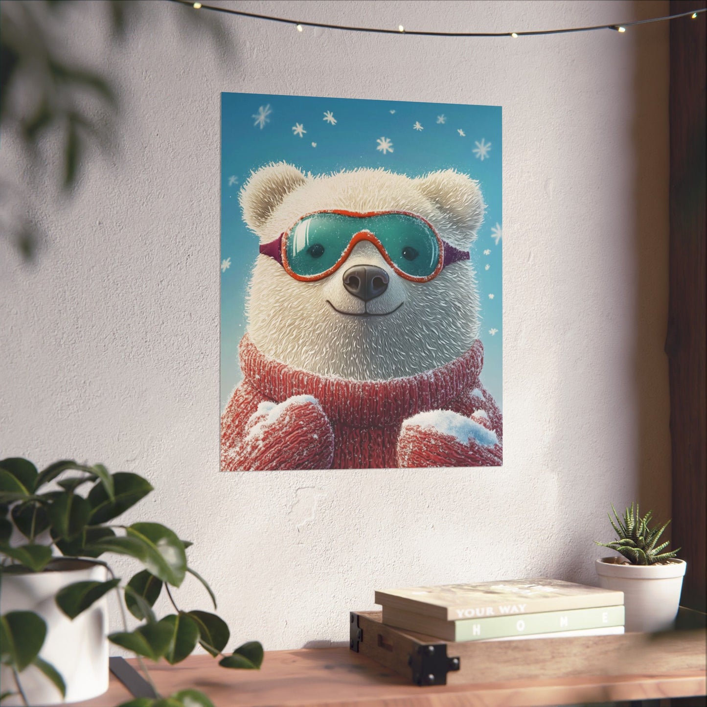 Chill Polar Bear Winter Poster - Cozy & Joyful -  Wall Art & Home Décor