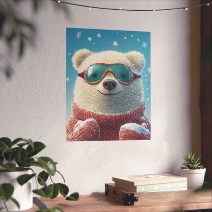 Chill Polar Bear Winter Poster - Cozy & Joyful -  Wall Art & Home Décor