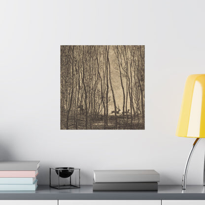 Deer Running Through Woods Nature Fine Art Print